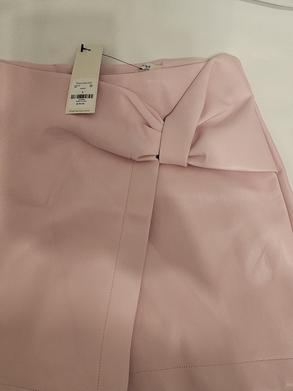 Francesca's Blush Pink Faux Leather Skirt